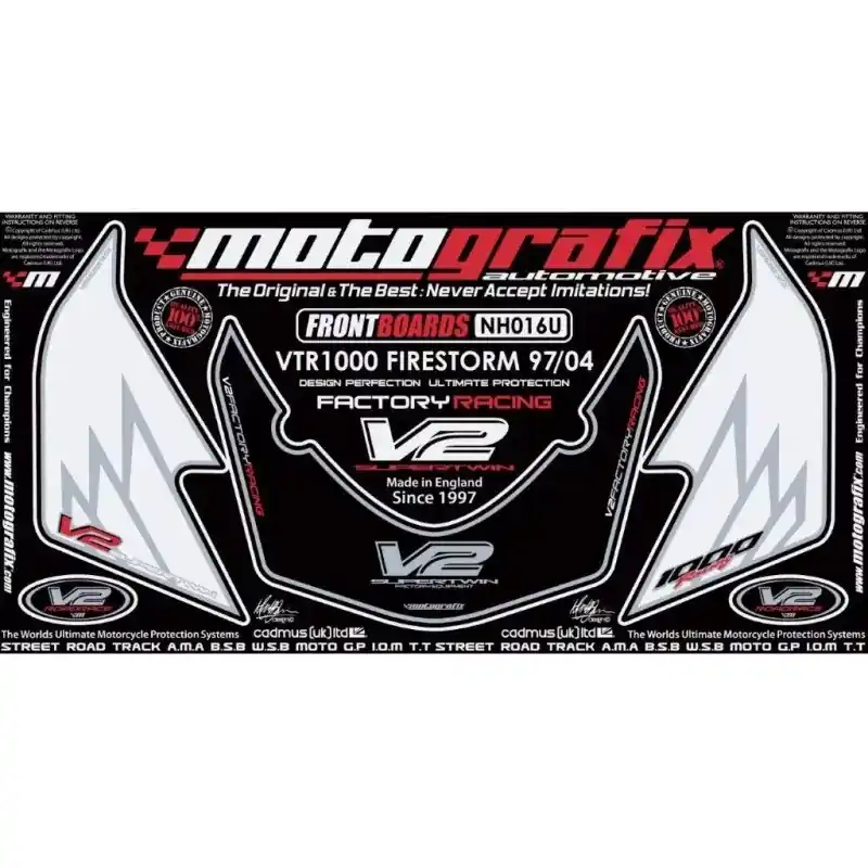 Motografix Steinschlagschutz vorn passend für Honda VTR 1000 Firestorm Solange Der Vorrat Reicht