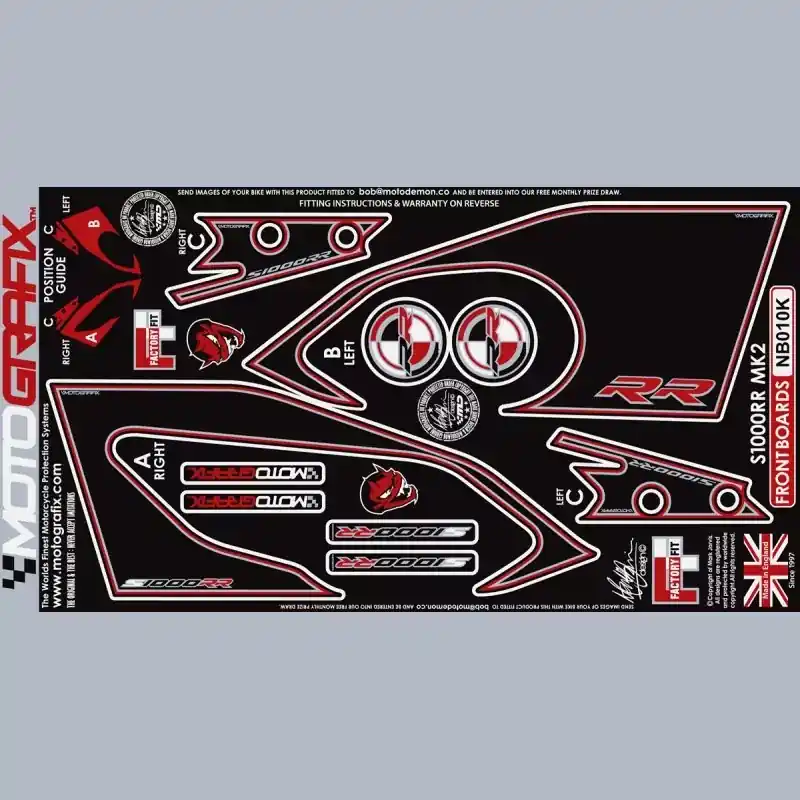 Solange Der Vorrat Reicht Motografix Steinschlagschutz vorn passend für BMW S 1000 RR 2015-2016