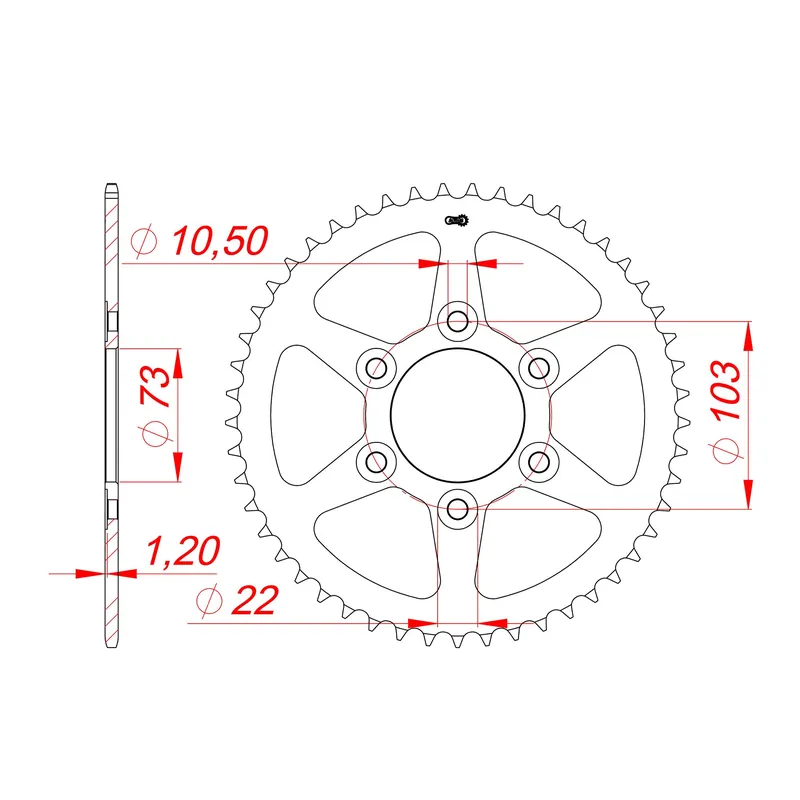 AFAM Kettenrad STAHL #525 49 Zähne 50903-49 Must-Have