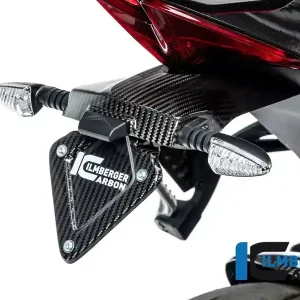 Ilmberger Carbon Kennzeichenhalter glanz passend für Aprilia RSV4 / Tuono V4 2021- Direkt Vom Hersteller