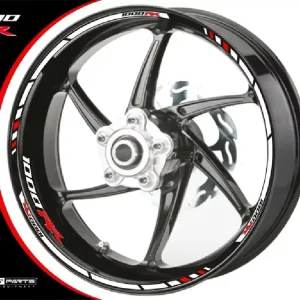 Felgenrandaufkleber passend für Honda CBR1000RR weiß-rot Begrenztes Angebot