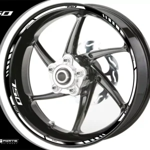 Felgenrandaufkleber weiß-schwarz passend für 750 ccm Preiswert