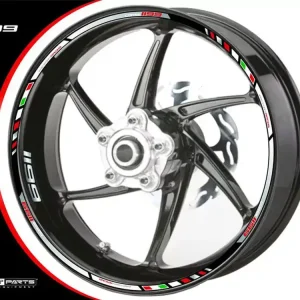 Meistverkauft Felgenrandaufkleber passend für Ducati Panigale 1199 rot-weiß