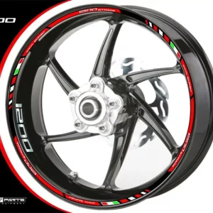 Begrenztes Angebot Felgenrandaufkleber passend für 1200 ccm rot-weiß