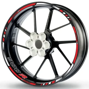 Felgenrandaufkleber passend für BMW F 900 R rot-weiß-schwarz Mega-Angebot