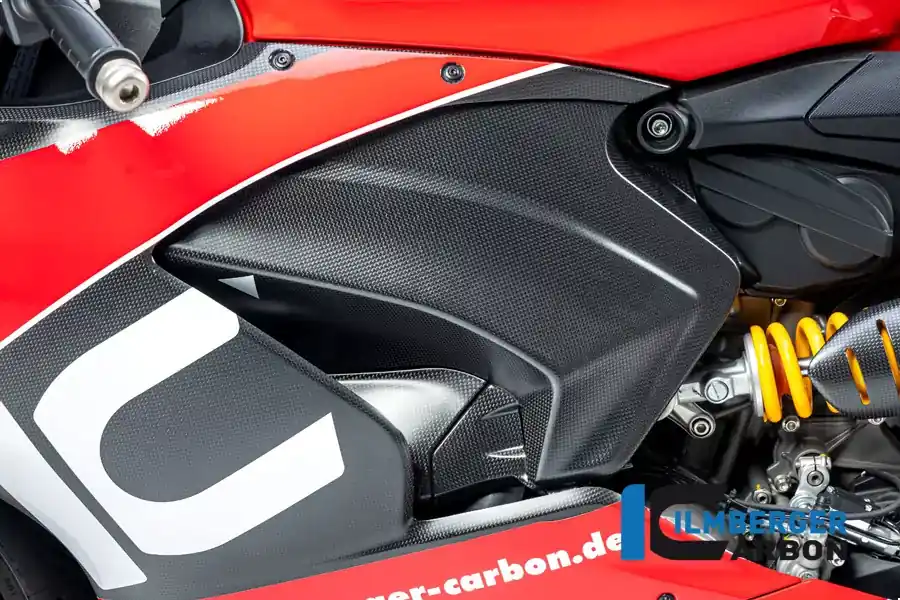 Ilmberger Carbon Abdeckung unterm Rahmen links matt passend für Ducati Panigale V2 Preis Gesenkt